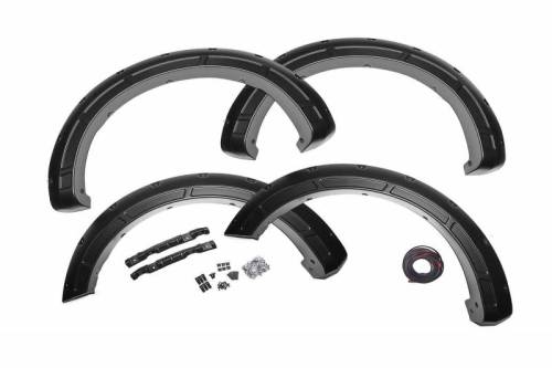 Rough Country - A-F11811 | Rough Country Defender Fender Flares For Ford F-150 2/4WD (2015-2020) | Flat Black