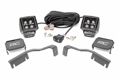 Rough Country - 71067 | Rough Country LED Ditch Light Kit For Nissan Frontier | 2022-2023 | Black Series Amber DRL