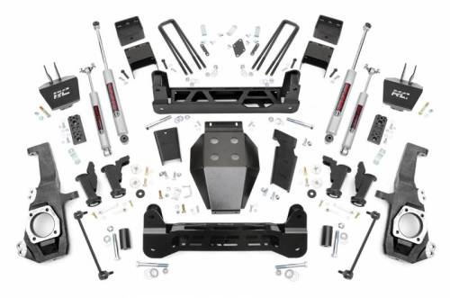 Rough Country - 11030 | Rough Country 5 Inch Lift Kit Torsion Drop Premium N3 Shocks (2020-2024 Silverado, Sierra 2500 HD 4WD)