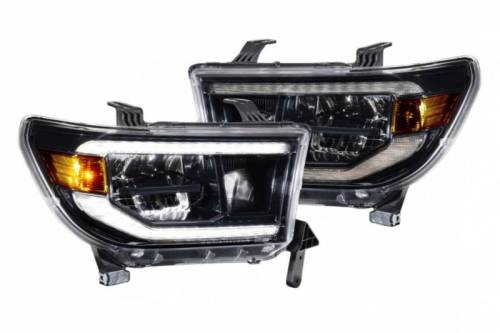 Morimoto - LF533-ASM | Morimoto XB LED Headlights With Amber Side Marker, Sequential Turn Signal, White DRL For Toyota Tundra/Sequoia | 2007-2018 | Pair