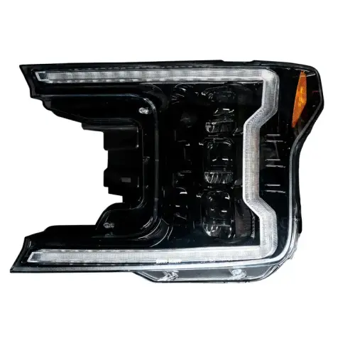 Recon Truck Accessories - 264390LEDBKCS | Ford F150 18-20 LED Headlights OLED DRL LED Turn Signals Smoked/Black