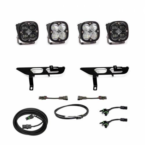 Baja Designs - 447870 | Baja Designs Squadron SAE/Pro Pocket Kit Fog Lights For Ford F-150 | 2021-2022 | Pair, Clear, Toggle Wiring