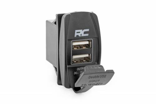 Rough Country - 709USB | Rough Country USB Switch Insert With Blue Back Light | 2X1 With Logo
