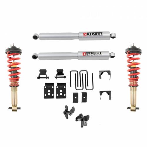 Belltech - 1054SPC | Belltech 1 to 3.5 Front / 5.5 Inch Rear Complete Lowering Kit with Height Adjustable Coilovers (2021-2023 F150 4WD)