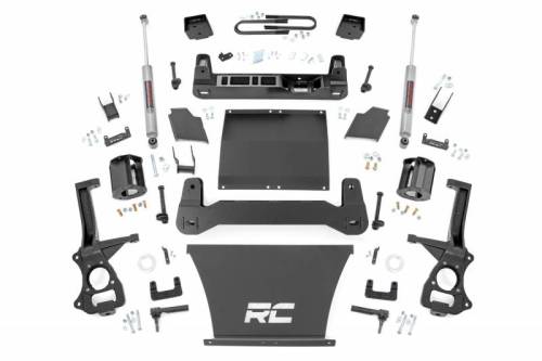 Rough Country - 21630 | Rough Country 6 Inch Lift Kit For Chevrolet Silverado 1500 2/4WD | 2022-2024 | 4.3L, 5.3L, 6.2L Engine, Mono-leaf Spring, Strut Spacer & N3 Rear Shocks