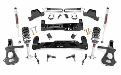 Rough Country - 18740 | Rough Country 7 Inch Lift Kit Chevrolet Silverado / GM Sierra 1500 2WD | 2014-2018 | With GM Control Arm Cast/Stamped, Front M1 Struts, M1 Shocks