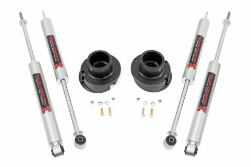 Rough Country - 37741 | Rough Country 2.5 Inch Leveling Kit For Ram 2500 (2014-2023) / 3500 (2013-2023) 4WD | M1 Shock, Factory Rear Coil Spring