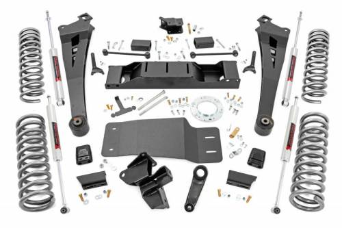 Rough Country - 38340 | Rough Country 5 Inch Lift Kit For Diesel Ram 2500 4WD | 2019-2023 | Dual Rate Coil Springs, Standard Non-AISIN Transmission, M1 Shocks