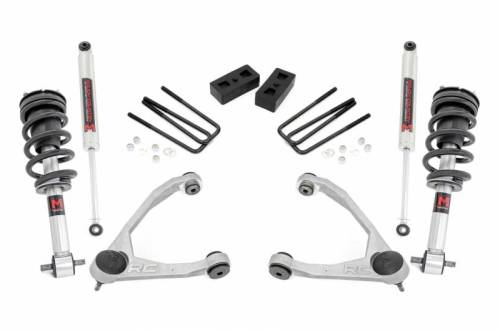 Rough Country - 24640 | Rough Country 3.5 Inch Lift Kit For Chevrolet Silverado / GMC Sierra 1500 | 2007-2013 | Front M1 Struts, Rear M1 Shocks