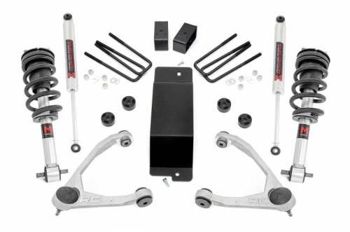 Rough Country - 19440 | Rough Country 3.5 Inch Lift Kit With Upper Control Arms For Chevrolet Silverado/GMC Sierra 1500 | 2014-2016 | Front M1 Struts, Rear M1 Shocks