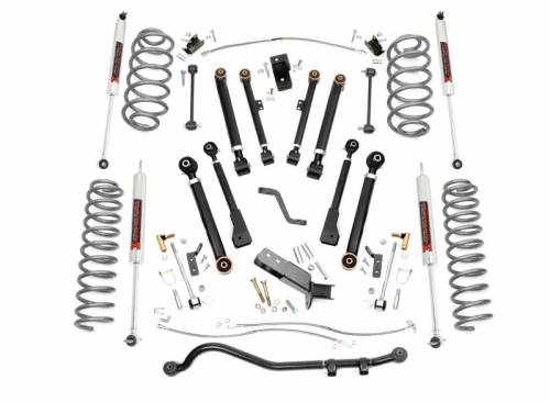 Rough Country - 66140 | Rough Country 4 Inch Lift Kit For Jeep Wrangler TJ 4WD | 1997-2006 | M1 Shocks