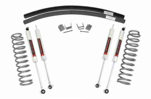 Rough Country - 67040 | Rough Country 3 Inch Lift Kit For Jeep Cherokee XJ | 1984-2001 | M1 Shocks, Rear Add-a-leaf