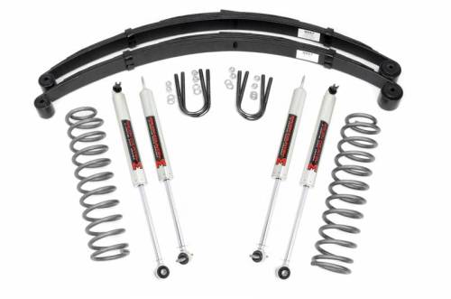 Rough Country - 63040 | Rough Country 3 Inch Lift Kit For Jeep Cherokee XJ | 1984-2001 | M1 Shocks, Rear Leaf Springs