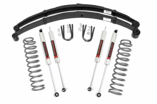 Rough Country - 63040 | Rough Country 3 Inch Suspension Lift Kit with M1 Monotube Shocks Rear Leafs (1984-2001 Cherokee XJ 2WD/4WD)