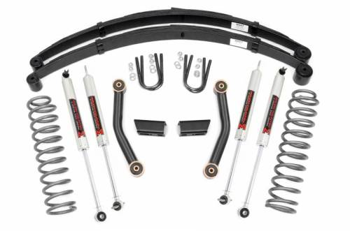 Rough Country - 63041 | Rough Country 3 Inch Lift Kit For Jeep Cherokee XJ | M1 Shocks, Rear Leaf Springs