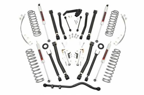 Rough Country - 67340 | Rough Country 4 Inch Lift Kit For Jeep Wrangler JK 2007-2018 | 2 Door, M1 Shocks