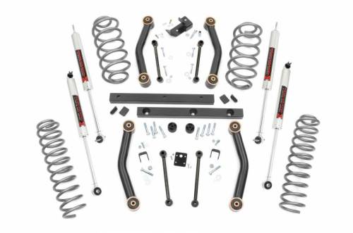 Rough Country - 90640 | Rough Country 4 Inch Lift Kit For Jeep Wrangler TJ 4WD | 1997-2002 | M1 Shocks