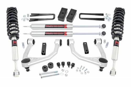 Rough Country - 76840 | Rough Country 3.5 Inch Lift Kit For Toyota Tundra 2/4WD | 2007-2021 | Front M1 Struts (4WD Only), Rear M1 Shocks