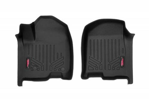 Rough Country - M-2161 | Rough Country Floor Mats Front (2019-2025 Silverado, Sierra 1500 2WD/4WD | 2020-2025 Silverado, Sierra 2500 HD, 3500 HD 2WD/4WD | Bucket Seats)