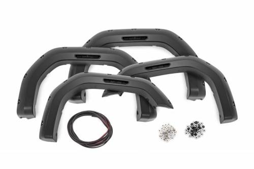Rough Country - F-G12011A | Rough Country Pocket Fender Flares For GMC Sierra 2500 HD / 3500 HD (2020-2025) | Flat Black