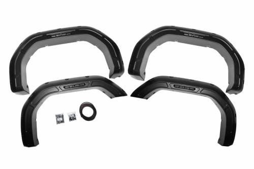 Rough Country - A-G12011-GAZ | Rough Country Defender Pocket Fender Flares For GMC Sierra 2500 HD/3500 HD (2020-2025) | Summit White
