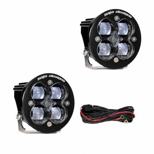 Baja Designs - 247802 | Baja Designs Squadron-R SAE LED Auxiliary Fog Light Pod | Pair, Clear, Universal