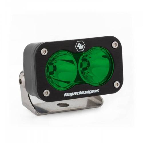 Baja Designs - 540001GR | Baja Designs S2 Sport Black Auxiliary LED Light Pod | Single, Spot Light Pattern, Green, Universal