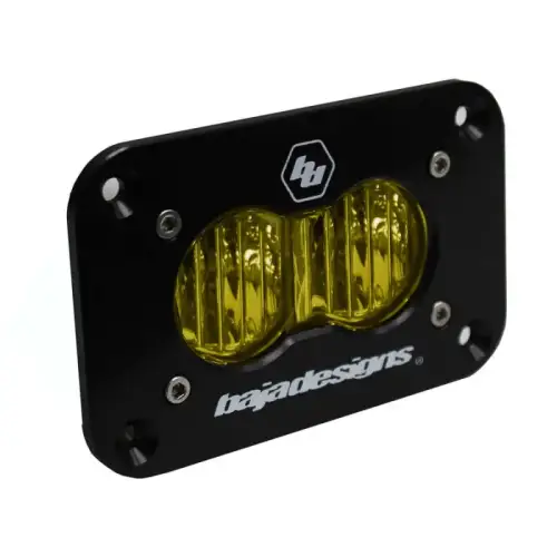 Baja Designs - 541015 | Baja Designs S2 Sport Black Flush Mount Auxiliary LED Light Pod | Single, Wide Cornering Light Pattern, Amber, Universal