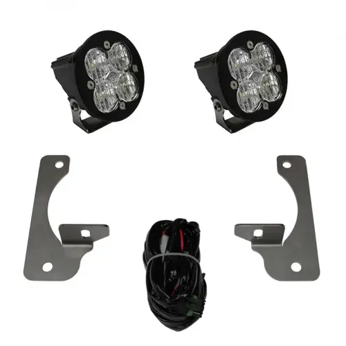 Baja Designs - 587523 | Baja Designs Squadron-R Sport Kit Fog Lights For Jeep Wrangler JK | 2007-2018 | Wide Cornering Light Pattern, Clear, With Premium OE Bumper