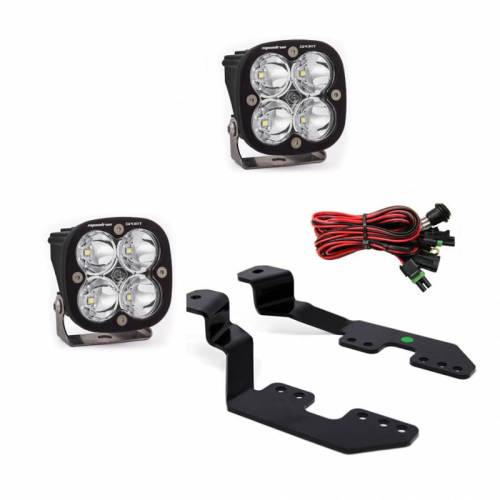 Baja Designs - 447603 | Baja Designs Squadron Sport A-Pillar LED Light Pod Kit For Chevrolet Colorado, Silverado / GMC Canyon, Sierra | 2014-2019 | Spot Light Pattern, Clear