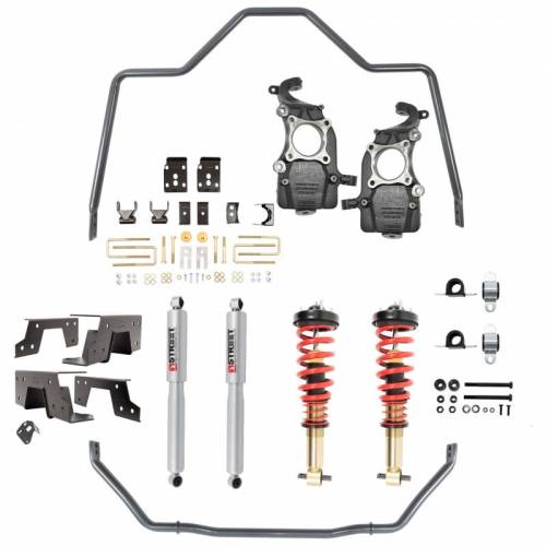 Belltech - 1051HK | Belltech 2 to 5.5 Inch Front / 6.5 Inch Rear Complete Lowering Kit with Height Adjustable Coilovers & Sway Bars (2021-2023 F150 2WD)