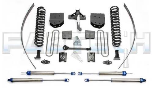 Fabtech Motorsports - 2005-2007 Ford F250 4WD with out Factory Overload 8 Inch Basic System with Black Dirt logic Shocks