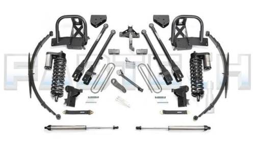 Fabtech Motorsports - 2008-2010 Ford F350 4WD 10 Inch 4 Link System with Black 4.0 Coilovers & Dirt Logic Rear Shocks