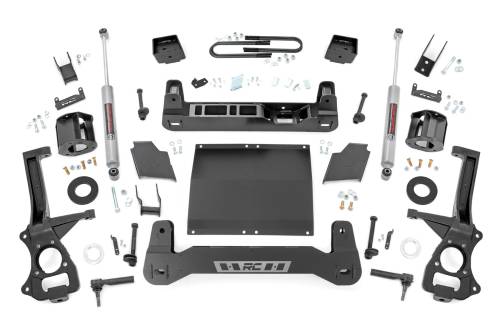 Rough Country - 26631D | Rough Country 6 Inch Lift Kit Struts Spacers / N3 Rear Shocks (2019-2024 Sierra 1500 2WD/4WD | 2.7L, 3.0L Diesel Engine | Mono Leaf Springs)