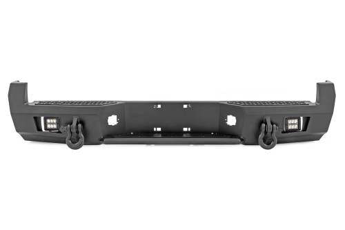 Rough Country - 10812 | Rough Country Rear Steel Bumper With 2" Flush Mount LED Lights For Toyota Tacoma 2/4WD | 2005-2015