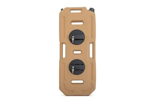 Rough Country - 99063A | Rough Country Flat Fluid Containers with Lockable Mount | 20 Liter | Military Tan