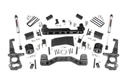 Rough Country - 55570 | 4 Inch Suspension Lift Kit w/ Strut Spacers, V2 Monotube Shocks (2015-2020 F150 4WD)