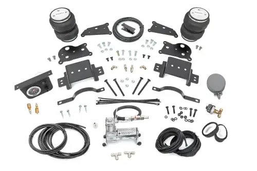 Rough Country - 10029C | Rough Country Air Spring Kit For Ram 2500 / 3500 4WD | 2014-2022 | With Onboard Air Compressor