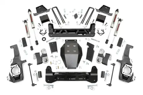 Rough Country - 10170 | Rough Country 7 Inch Lift Kit V2 Monotube Shocks (2020-2024 Silverado, Sierra 2500 HD 4WD)