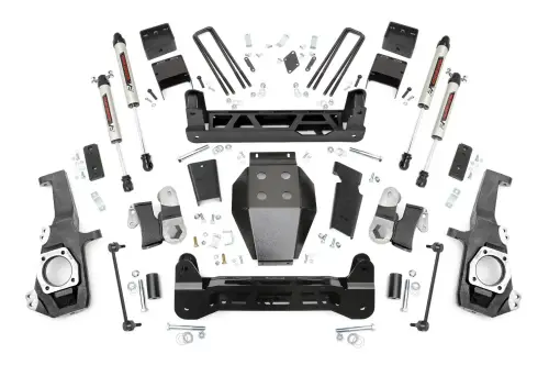 Rough Country - 10270 | Rough Country 5 Inch Lift Kit For Chevrolet Silverado / GMC Sierra 2500 HD | 2020-2024 | V2 Monotube