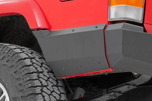 Rough Country - 10571 | Jeep Rear Lower Quarter Panel Armor for Factory Flare (97-01 Cherokee XJ)