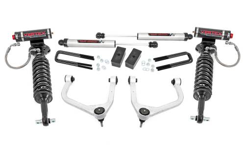 Rough Country - 22657 | Rough Country 3.5 Inch Lift Kit With Aluminum Control Arms Vertex Coilovers / V2 Rear Shocks (2019-2025 Sierra 1500 2WD/4WD | Multi Leaf Springs)