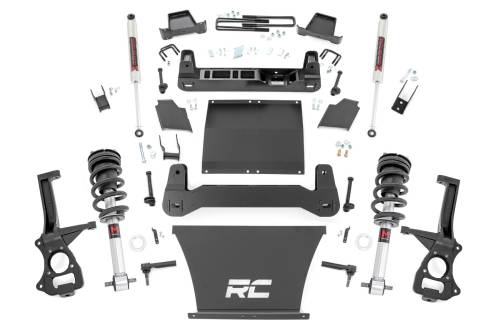 Rough Country - 27540 | Rough Country 4 Inch Lift Kit M1 Struts / M1 Rear Shocks (2019-2025 Silverado, Sierra 1500 AT4 / Trail Boss 4WD | 4.3L, 5.3L, 6.2L Gas Engine)