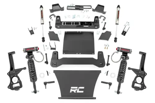 Rough Country - 27557 | Rough Country 4 Inch Lift Kit Vertex Coilovers / V2 Rear Shocks (2019-2025 Silverado, Sierra 1500 AT4 / Trail Boss 4WD | 4.3L, 5.3L, 6.2L Gas Engine)