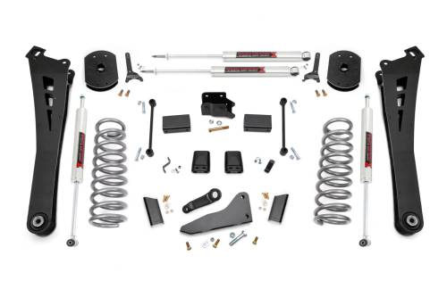 Rough Country - 37340 | Rough Country 5 Inch Lift Kit For Ram 2500 4WD | 2014-2018 | Gas, Front STR Coil Springs, M1 Shocks