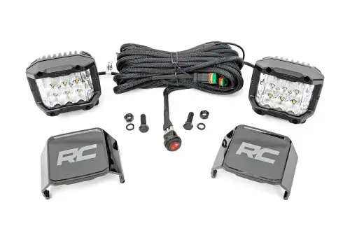 Rough Country - 70904 | 3-inch Wide Angle OSRAM LED Lights - (Pair)
