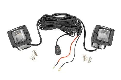 Rough Country - 70907A | Rough Country Black Series LED Light Kit | 2 Inch, SAE Fog, Yellow