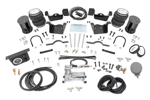 Rough Country - 100347C | Rough Country Air Spring Kit For Chevrolet 2500 / 3500 | 2020-2023 | For Model With 7" Lift, Includes Onboard Air Compressor