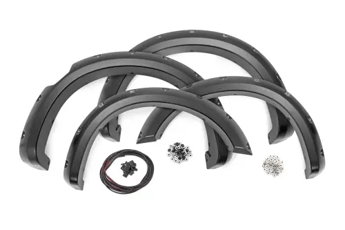 Rough Country - F-N101705A | Nissan Pocket Fender Flares | Rivets | Unpainted (17-21 Titan Crew Cab)