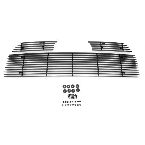 T-Rex Billet - 21949B | T-Rex Billet Series Grille | Horizontal | Aluminum | Black | 3 Pc | Overlay